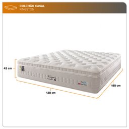 Colchão Casal Kingston Molas Ensacadas Látex Visco Gel 138x188x42cm - 3