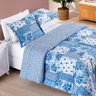 Edredom Super King 3 Peças Dupla Face Microfibra Porta Travesseiro Cobertor Estampado Azul Sereno - 2