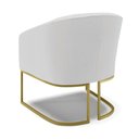 Ver imagem 2 de Cadeira Sala de Jantar Base Industrial Dourado Stella Linho D03 - D'Rossi Cor Cinza