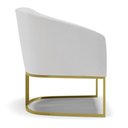 Ver imagem 4 de Cadeira Sala de Jantar Base Industrial Dourado Stella Linho D03 - D'Rossi Cor Cinza