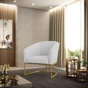 Ver imagem 6 de Cadeira Sala de Jantar Base Industrial Dourado Stella Linho D03 - D'Rossi Cor Cinza