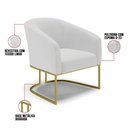 Ver imagem 5 de Cadeira Sala de Jantar Base Industrial Dourado Stella Linho D03 - D'Rossi Cor Cinza