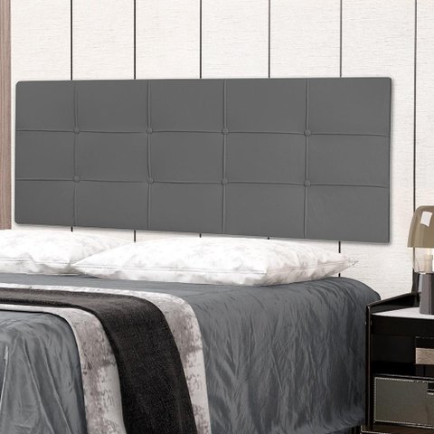 Cabeceira Painel Solteiro 0,90m Roma Material Sintético Cinza Dal Poz Estofados