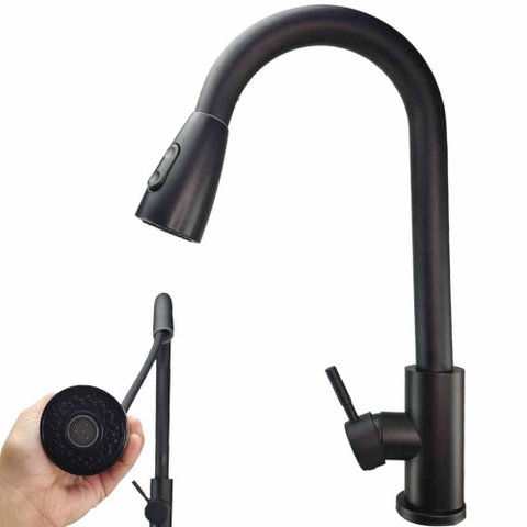 Torneira Gourmet Pull Down Flexivel Cozinha Monocomando Agua Quente Fria Bancada Cuba Mesa Limpeza