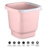 Kit Lavanderia com Balde 8,5l + Bacia 8,5l + Porta Sabão em Pó UZ-K020 UZ Utilidades - Rosa - 2