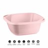 Kit Lavanderia com Balde 8,5l + Bacia 8,5l + Porta Sabão em Pó UZ-K020 UZ Utilidades - Rosa - 4