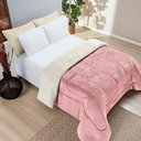 Ver imagem 2 de Coberdrom Diamond Casal Queen Sherpa com Manta Flannel 01 Peça Rosa 100% Poliéster