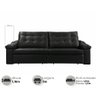 Sofá Retrátil Reclinável Houston 3m Csr Studio Veludo Preto - 3