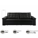 Ver imagem 3 de Sofá Retrátil Reclinável Houston 3m Csr Studio Veludo Preto