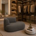 Ver imagem 3 de Sofá Puf Orgânico 140 cm 2 Lugares Consultório Recepção Sala:Cinza Escuro/Bouclé Lado Direito