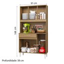 Ver imagem 3 de Armário de Cozinha Compacta 4 Portas 1 Gaveta Off White/Castanho Aramóveis 3306 168x91x38