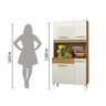 Armário de Cozinha Compacta 4 Portas 1 Gaveta Off White/Castanho Aramóveis 3306 168x91x38 - 5