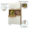 Armário de Cozinha Compacta 4 Portas 1 Gaveta Off White/Castanho Aramóveis 3306 168x91x38 - 4