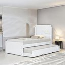 Ver imagem 1 de Cama Bibox Solteiro Colônia Branca com 02 Colchões