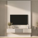 Ver imagem 1 de Rack Ripado com Painel para TV até 60 Polegadas 160CMX250CM Aruá CabeCasa MadeiraOriginals Offwhite