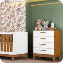 Ver mais imagens de Quarto de Bebê Guarda Roupa + Cômoda Infantil 4g Branco Savana Flip