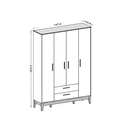 Ver imagem 2 de Quarto de Bebê Guarda Roupa + Cômoda Infantil 4g Branco Savana Flip