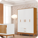 Ver imagem 7 de Quarto de Bebê Guarda Roupa + Cômoda Infantil 4g Branco Savana Flip