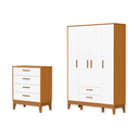 Ver imagem 1 de Quarto de Bebê Guarda Roupa + Cômoda Infantil 4g Branco Savana Flip