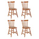 Ver imagem 1 de Conjunto com 4 Cadeiras de Jantar Madeira Maciça com Estofado Multimóveis Cr50088 Mel Mel