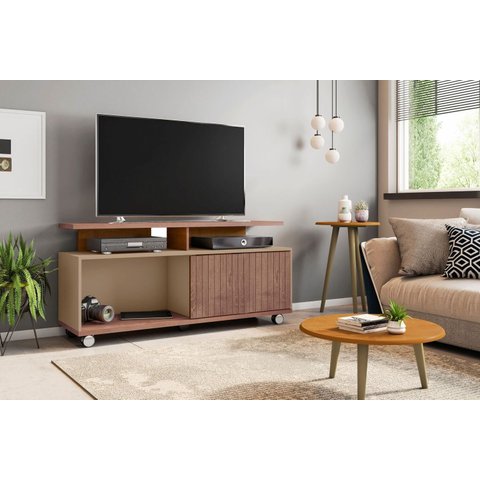 Rack para TV até 52 Polegadas 136cm 5 Rodízios Topázio Branco