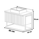 Ver imagem 4 de Gabinete Balcão Suspenso Cuba Marmorite Havaí 65 Cm Aço Banheiro 1 Porta 1 Prateleira Cinza Tit