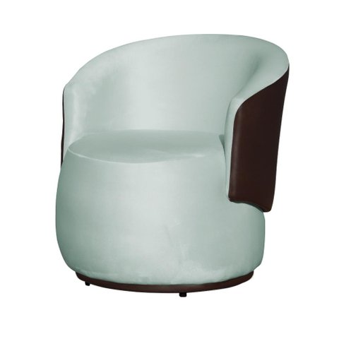 Poltrona Organica Recepção para Sala Aisha Corano Marrom e Veludo Acqua - Incasa Decor