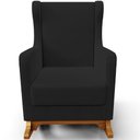 Ver imagem 2 de Poltrona de Amamentação com Balanço e Puff Mavie L02 Suede Preto - Lyam Decor
