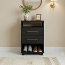 Ver imagem 4 de Mini Cômoda com Gavetas e 2 Nichos Multiuso Preto Repleta