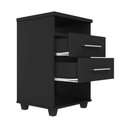 Ver imagem 3 de Mini Cômoda com Gavetas e 2 Nichos Multiuso Preto Repleta