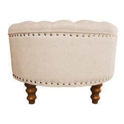 Puff Amora 70 cm Suede Bege SLK Decor Amara - 3