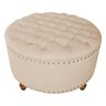 Puff Amora 70 cm Suede Bege SLK Decor Amara - 1