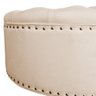 Puff Amora 70 cm Suede Bege SLK Decor Amara - 4