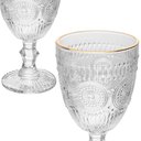 Ver imagem 2 de Jogo de Taças de Vidro Mandala Fio de Ouro 320ml 4 Peças - Wolff