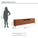 Ver imagem 3 de Rack New Bend 220 cm Porta Lisa Incolar Cedro com Pé Preto