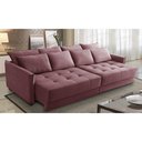 Ver imagem 1 de Sofá sem Caixa Retrátil Reclinável 2,50m Catarina Veludo Rosê Rover & Beato
