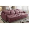 Sofá sem Caixa Retrátil Reclinável 2,50m Catarina Veludo Rosê Rover & Beato - 1