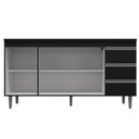 Ver imagem 3 de Balcão de Cozinha Andréia 160cm Amêndoa/Preto + Tampo - AJL Móveis