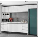 Ver imagem 2 de Cozinha Modulada 5 Peças Balcão com Pia 160cm Andréia Branco - AJL Móveis
