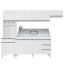 Ver imagem 1 de Cozinha Modulada 5 Peças Balcão com Pia 160cm Andréia Branco - AJL Móveis