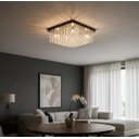 Ver imagem 2 de Lustre para Sala de Cristal Legítimo K9 Base Inox 40x40 Cm