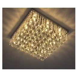 Lustre para Sala de Cristal Legítimo K9 Base Inox 40x40 Cm - 2