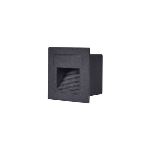 Balizador Nordecor Linder Embutir Quadrado Led Bivolt Preto 3000k Luz Amarela 2446