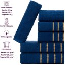 Ver imagem 4 de Jogo de Toalhas 6 Pçs - 2 Banho 2 Rosto 2 Piso Montreal 100% Algodão Azul Marinho