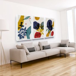 Kit 3 Quadros Decorativos Plantas Geométrico Textura - 2