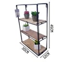 Ver imagem 3 de Prateleira Decorativa com 03 Divisórias Nichos em Madeira e Ferro Preto 30x45cm