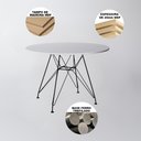 Ver imagem 2 de Mesa de Jantar Eames Redonda 90cm Branca com Ferro Preto - Up Home