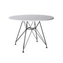 Ver imagem 1 de Mesa de Jantar Eames Redonda 90cm Branca com Ferro Preto - Up Home