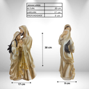 Ver imagem 6 de Sagrada Familia Ternura com Strass Dourado em Resina Premium 30 Cm