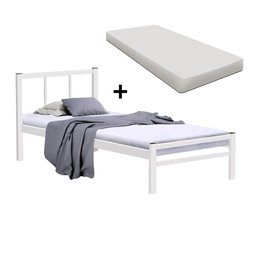 Cama de Solteiro de Ferro com Colchão 78 Lais Branco - 1